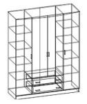 Шкаф  4-х створчатый комбинированный с Зеркалами Светлана Шимо