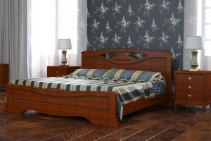 Кровать Елена 3 Орех массив  мебель белгород