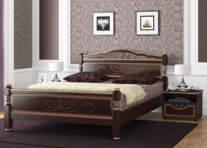 Кровать Карина 5 Темный Орех массив  мебель белгород