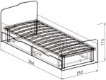 Кровать №23 - 0,8 с Ящиками (с основанием) Статус Бодега СМ