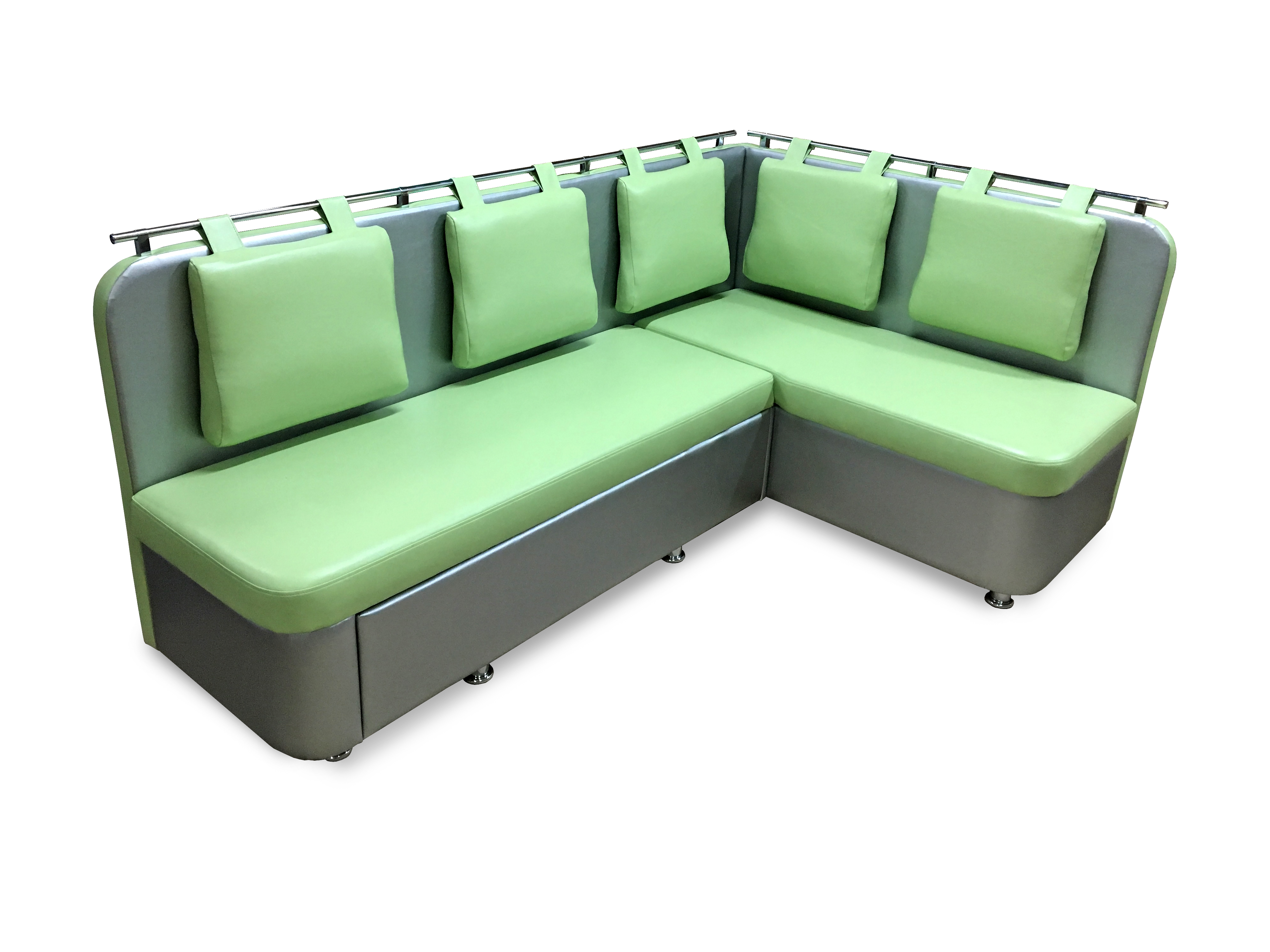 Кухонный угловой диван зеленый